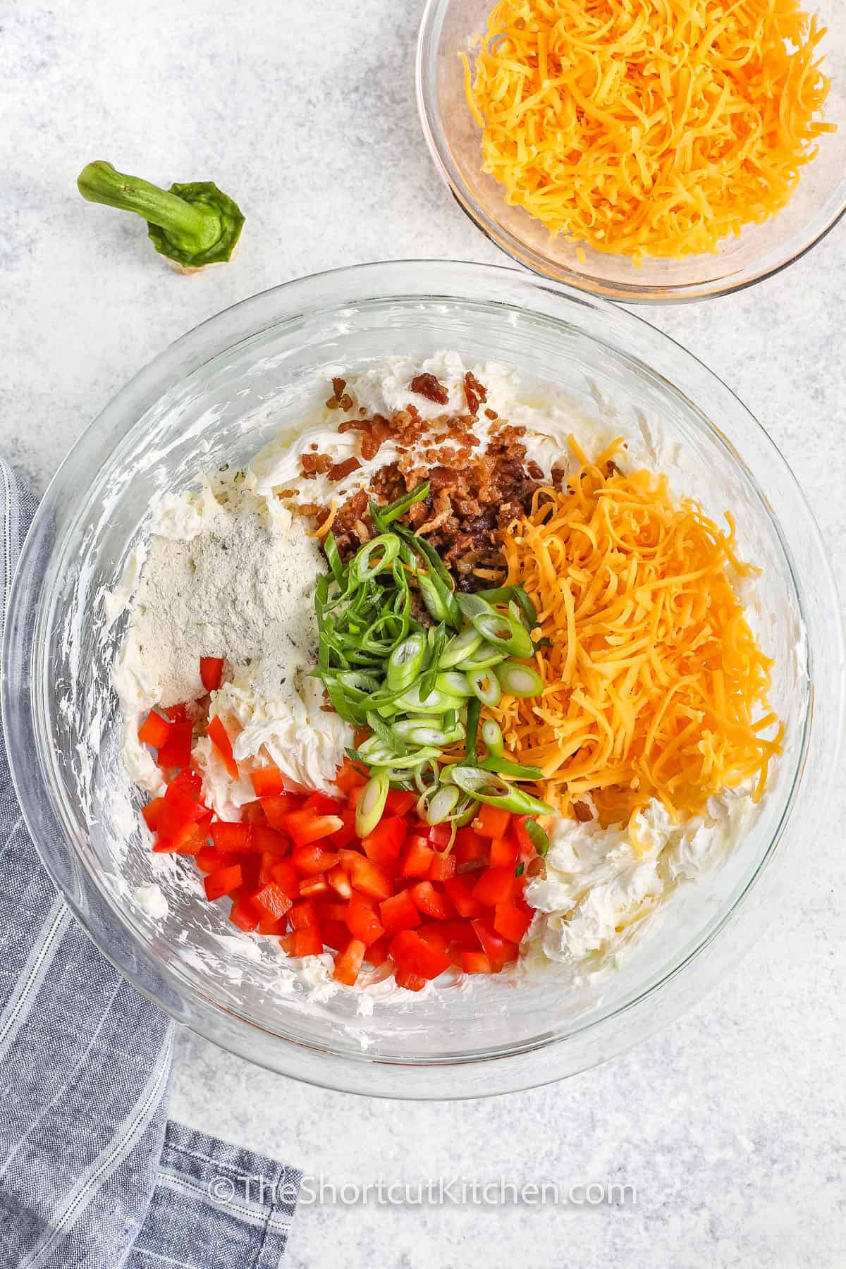 pumpkin cheese ball ingredients mixed in a bowl