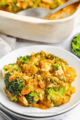 plated Easy Broccoli And Cheese Casserole