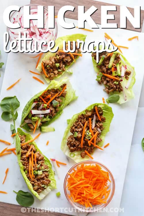 keto Chicken Lettuce Wraps with a title