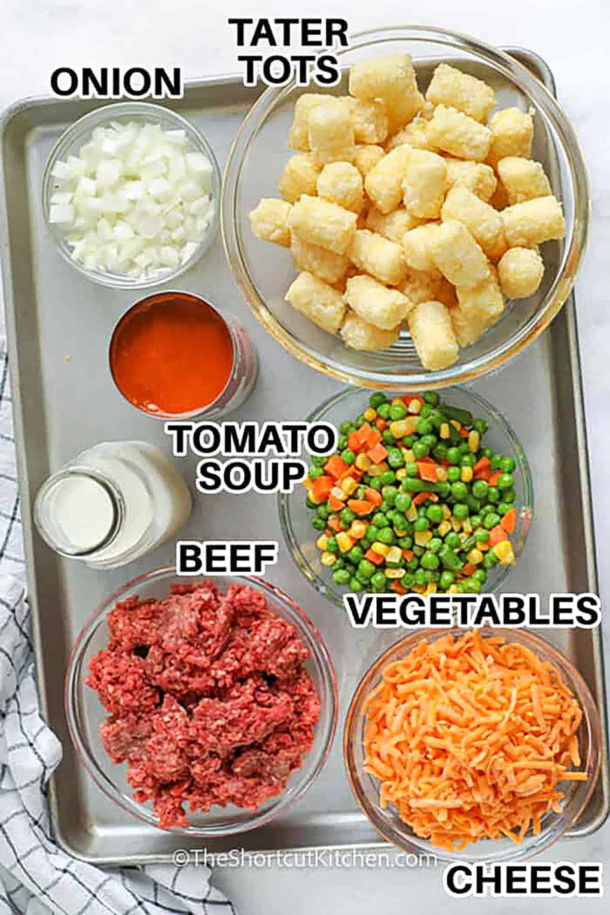 labelled ingredients for shepherd's pie