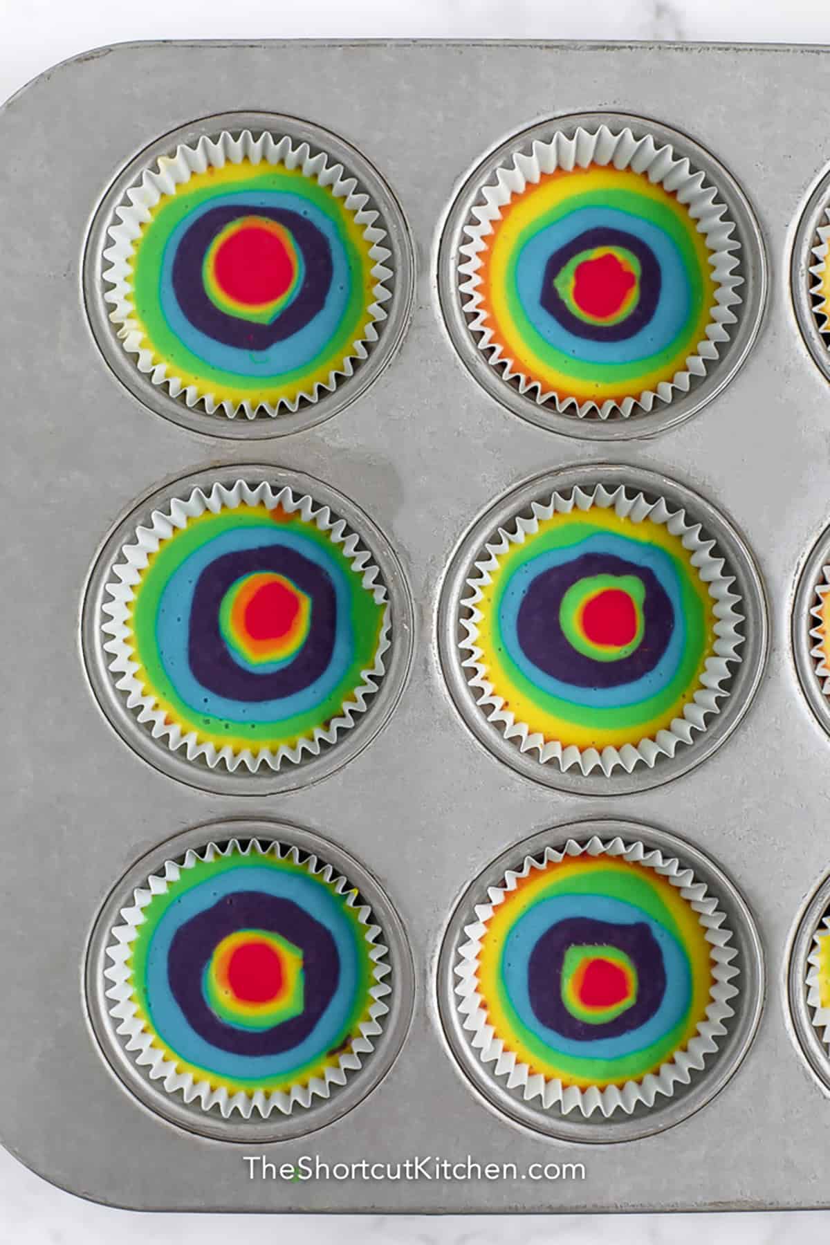 Rainbow Cupcakes before baking