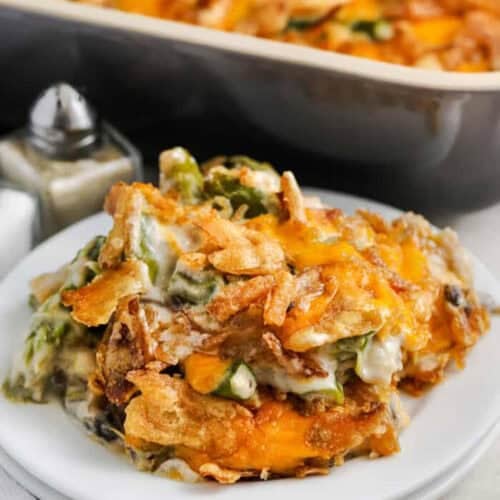 plated cheesy Asparagus Casserole Recipe
