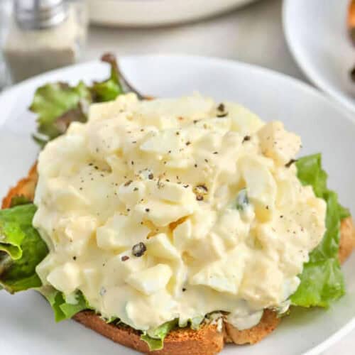 Best Egg Salad Recipe sandwich on a plate