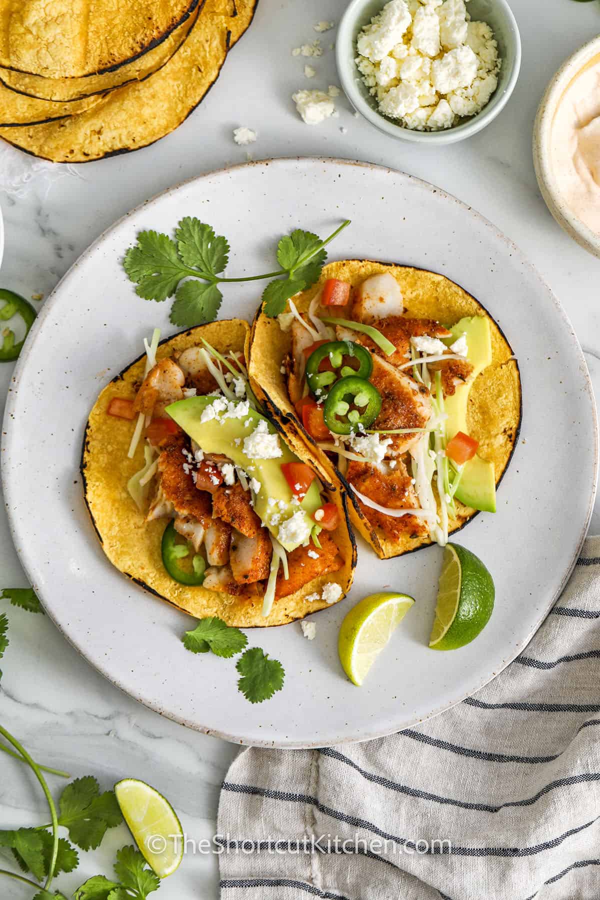 plate of Cod Fish Tacos