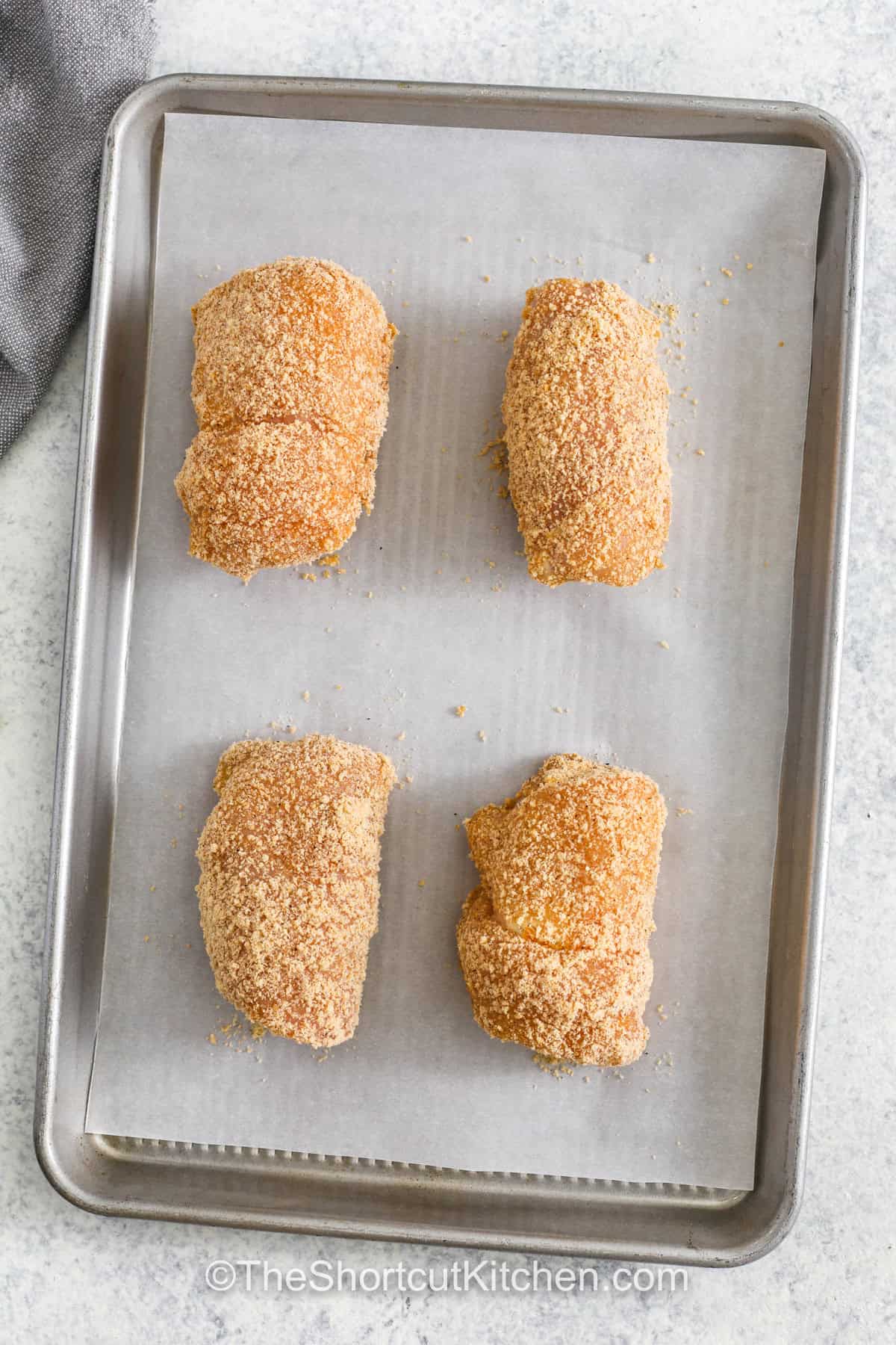 Chicken Rolls on a sheet pan before cooking