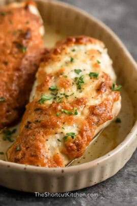 close up of Melt in Your Mouth Chicken in a baking dish