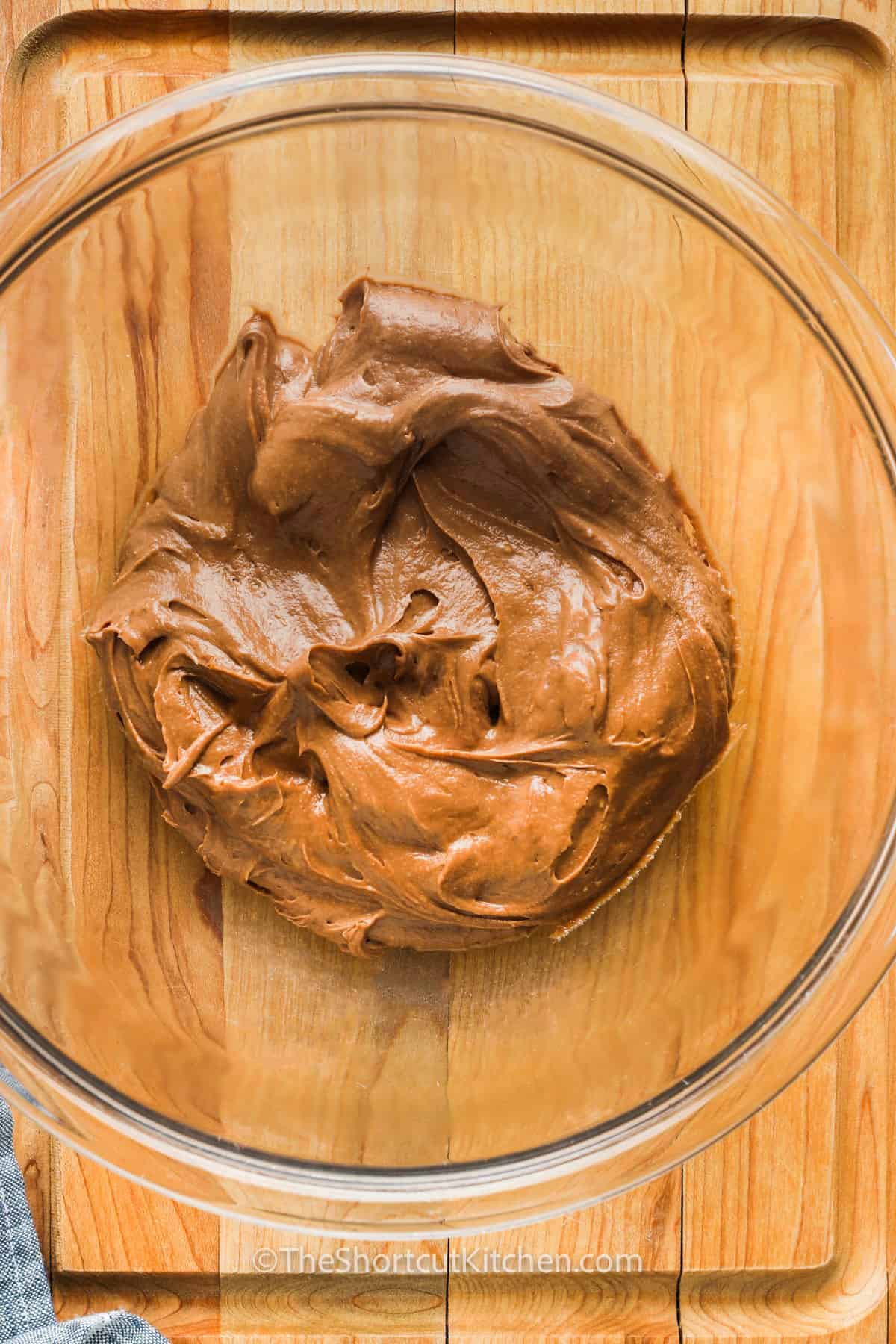 mixed ingredients in a bowl to make Nutella Dip