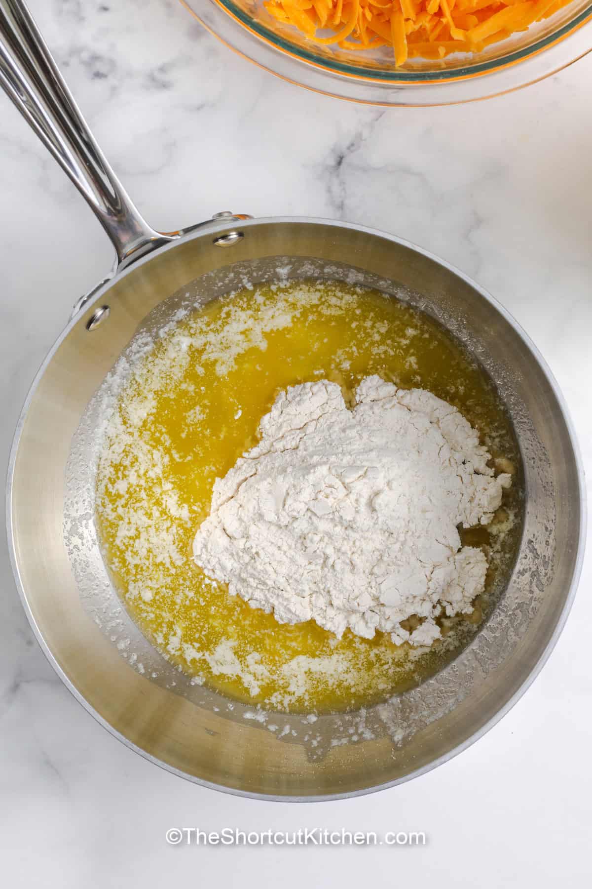 flour and butter in a sauce pan