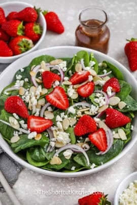 bowl of Spinach and Strawberry Salad