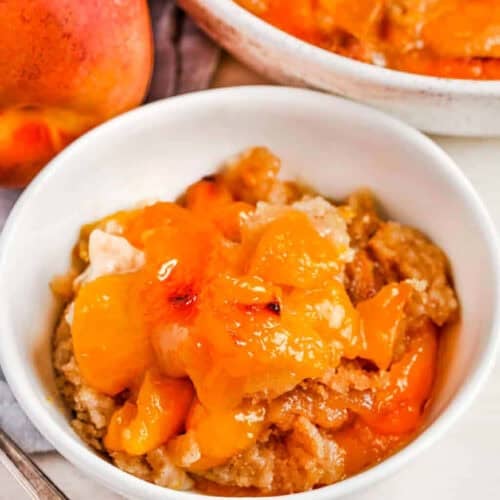 plated Bisquick Peach Cobbler Recipe