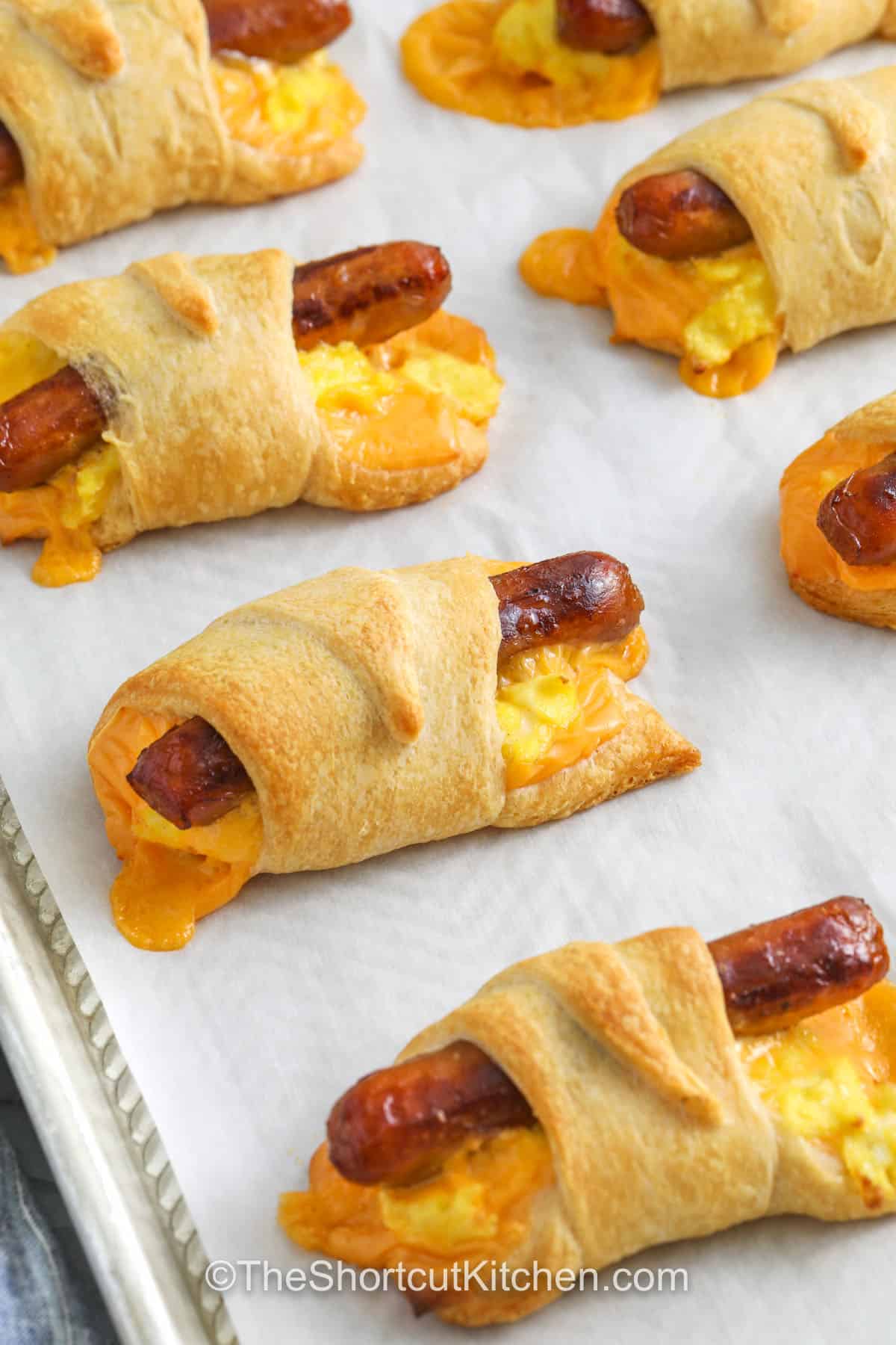 Crescent Roll Breakfast on a sheet pan