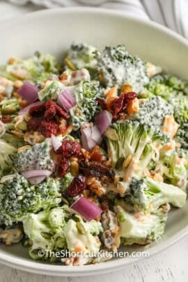 close up of Easy Broccoli Salad