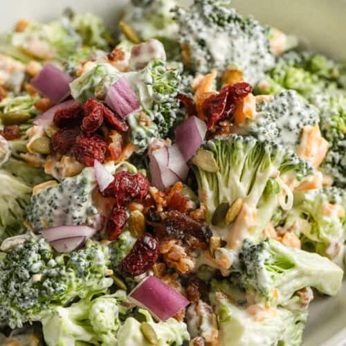 close up of Easy Broccoli Salad