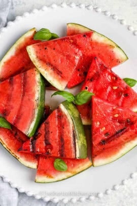 plated Grilled Watermelon
