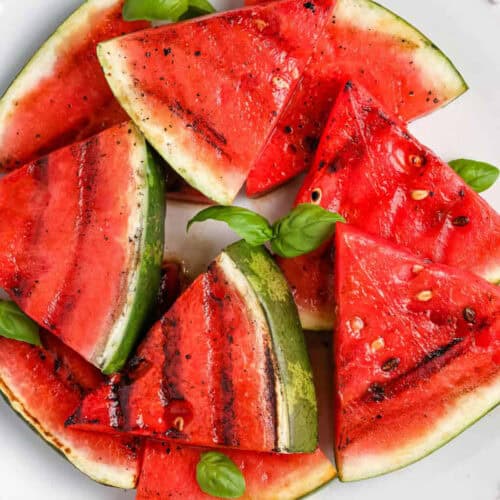 plated Grilled Watermelon