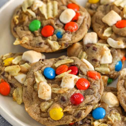 close up of plated Kitchen Sink Cookies