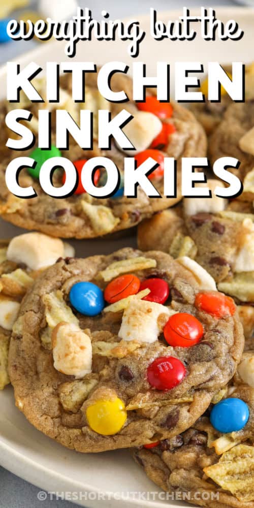 everything but the Kitchen Sink Cookies with writing