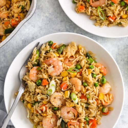 plated Shrimp Fried Rice