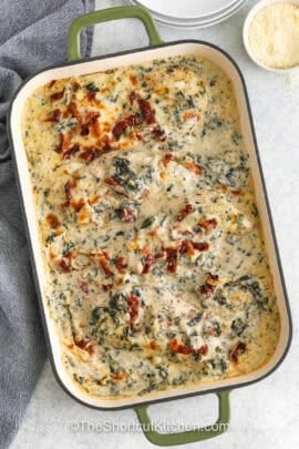 dish of Baked Tuscan Chicken