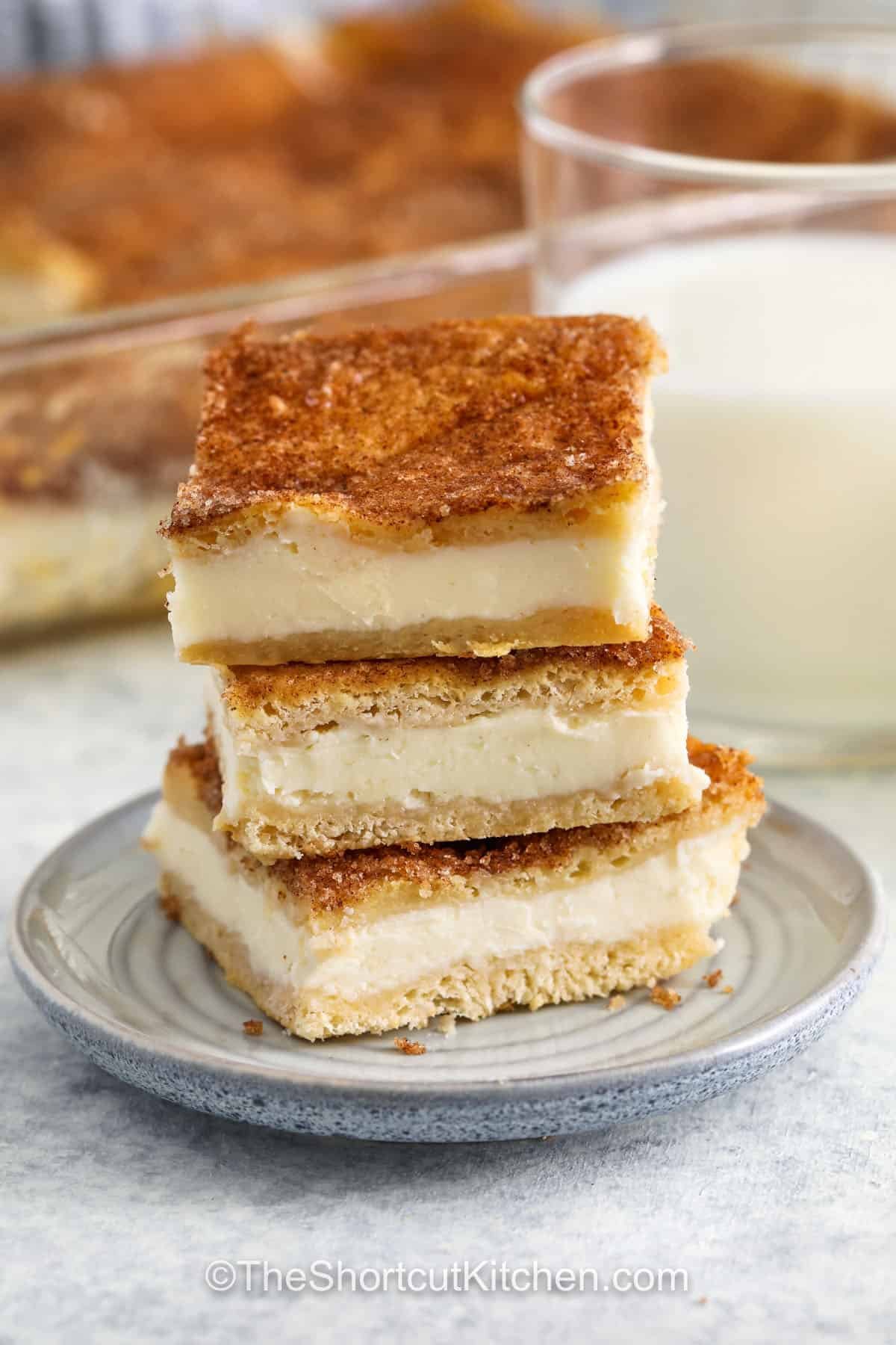 stack of Cream Cheese Squares on a plate