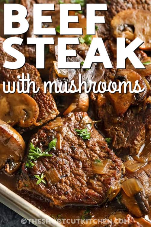 juicy Braised Steak And Mushroom Recipe with a title