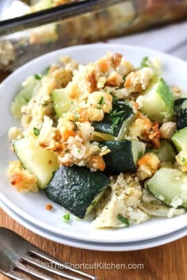 Zucchini Squash Casserole on a plate