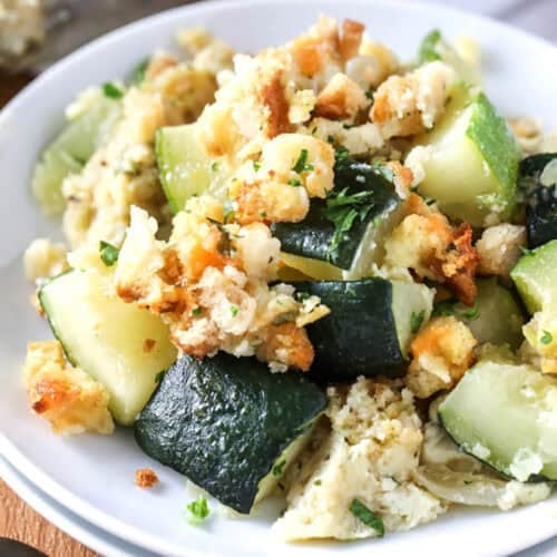 Zucchini Squash Casserole on a plate