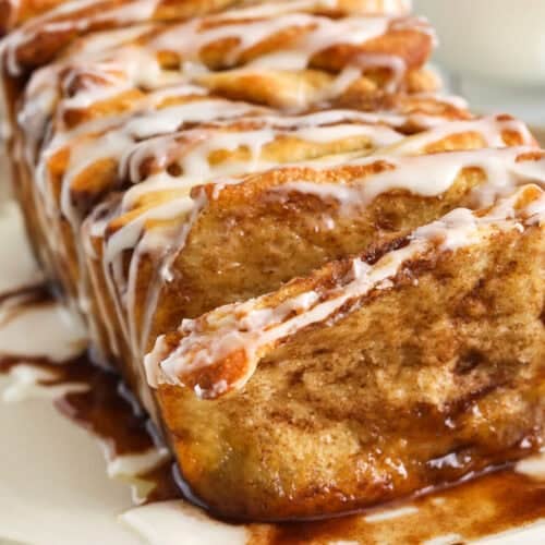 sweet Cinnamon Pull Apart Bread on a plate
