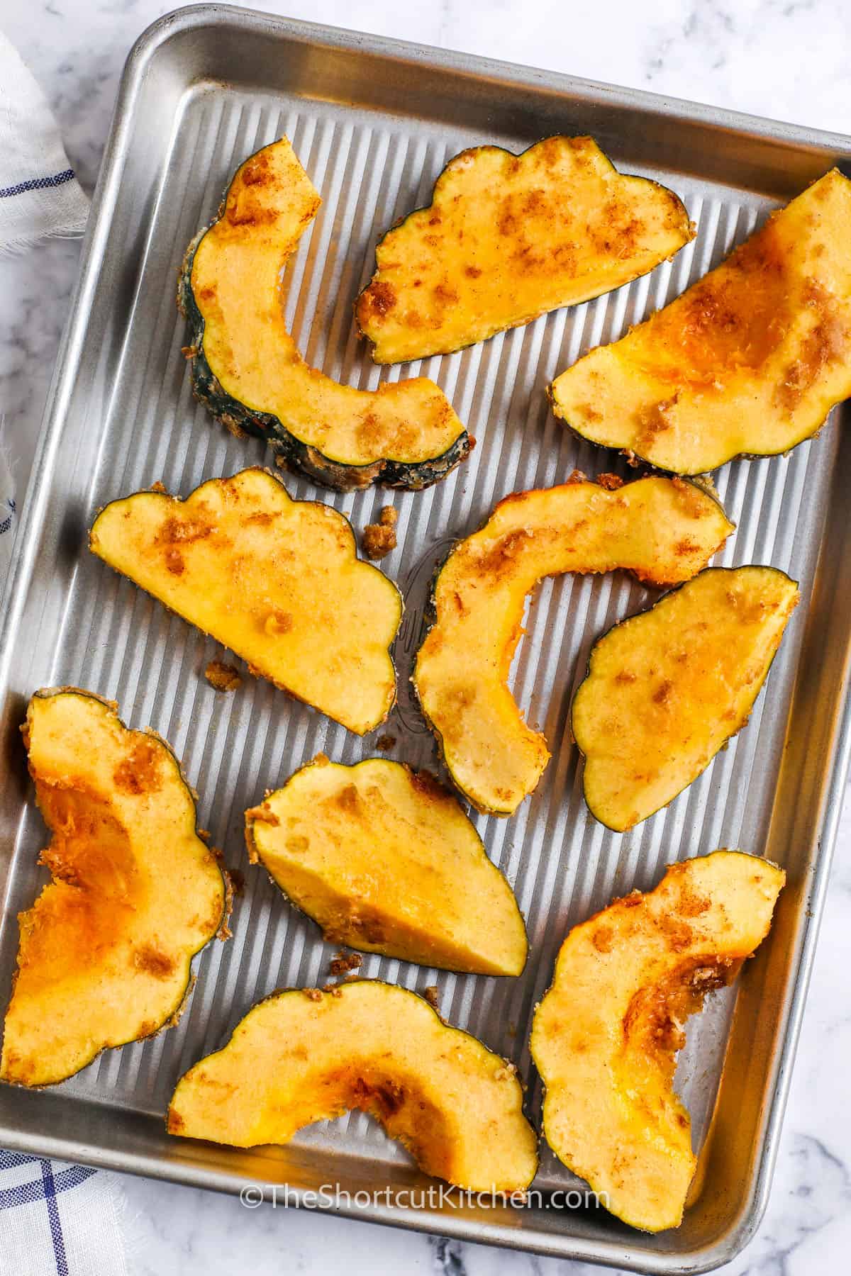 sheet pan of Oven Roasted Acorn Squash