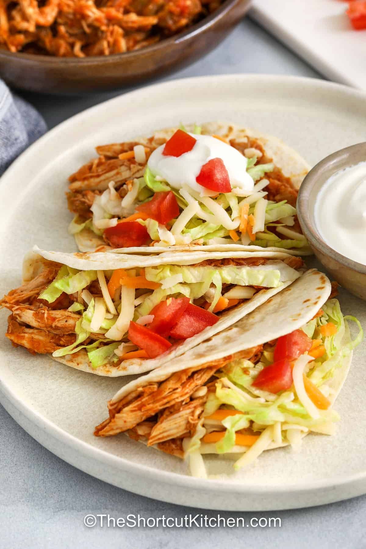 Rotisserie Chicken Tacos on a plate