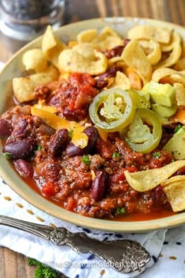 bowl of Easy Slow Cooker Chili