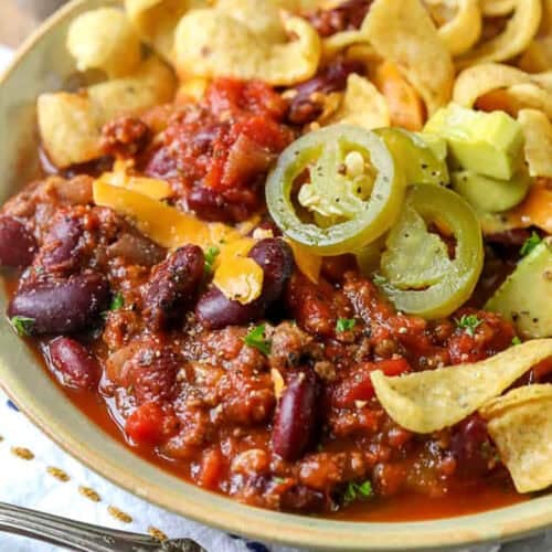bowl of Easy Slow Cooker Chili
