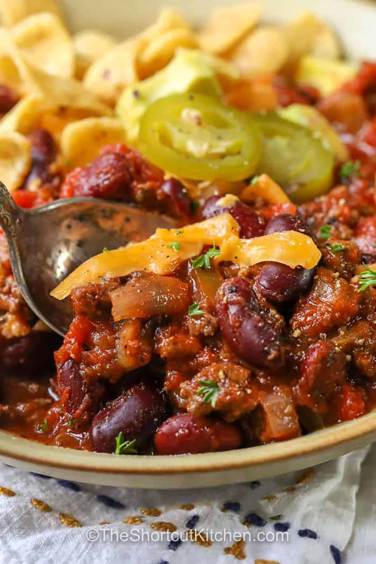 close up of Easy Slow Cooker Chili