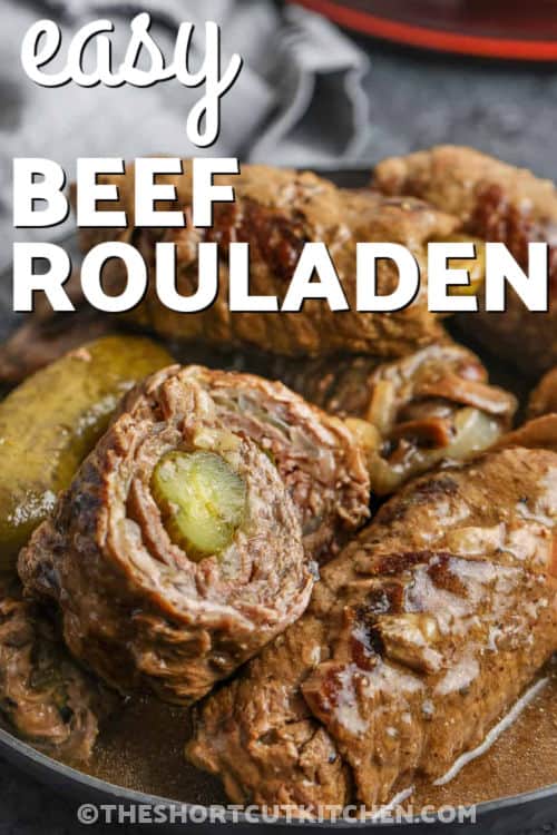 easy Beef Rouladen with writing