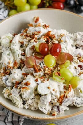 cropped grape salad in a bowl
