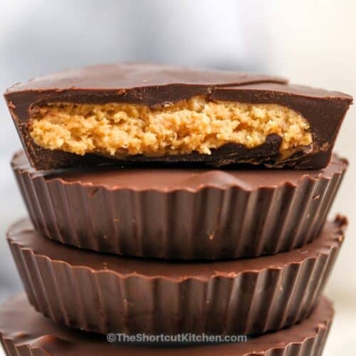 stacked homemade peanut butter cups