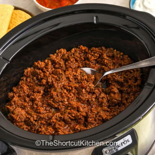 Crockpot Taco Meat in the pot