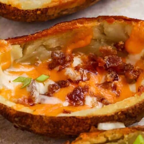close up of Loaded Potato Skins