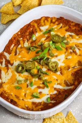 Refried Bean Dip with jalapeños