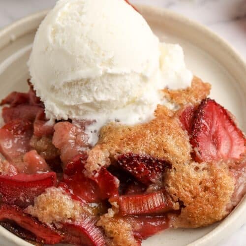 Strawberry Rhubarb Cobbler cropped