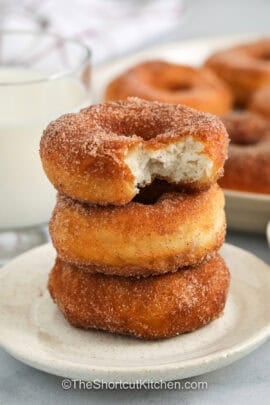 three stack easy homemade donuts