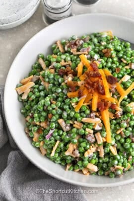 close up of Pea Salad with Bacon