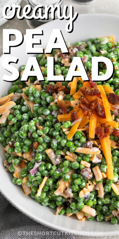 creamy Pea Salad with Bacon with a title