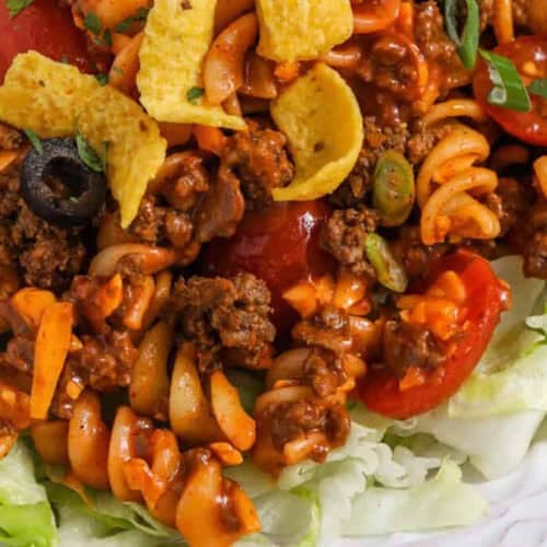 close up of Taco Pasta Salad