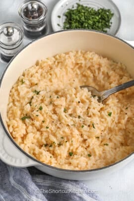 creamy Cheesy Rice in the pot