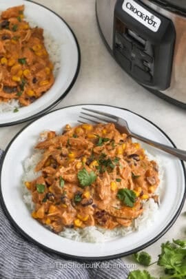 plates of Fiesta Chicken Recipe with a fork