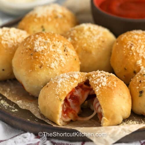 pizza bombs on a plate
