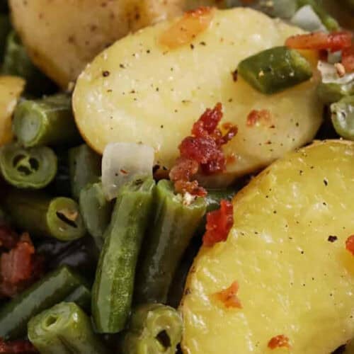 close up of Green Beans and Potatoes