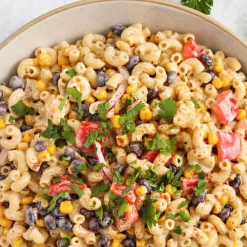 close up of Southwest Pasta Salad