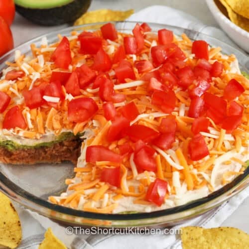 5 Layer Dip with a portion taken out